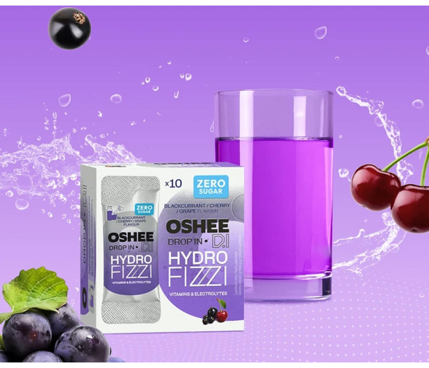 OSHEE Proszek musujący DROP IN Hydrofizzi porzeczka-wiśnia-winogro - 1546755 - zdjęcie 4